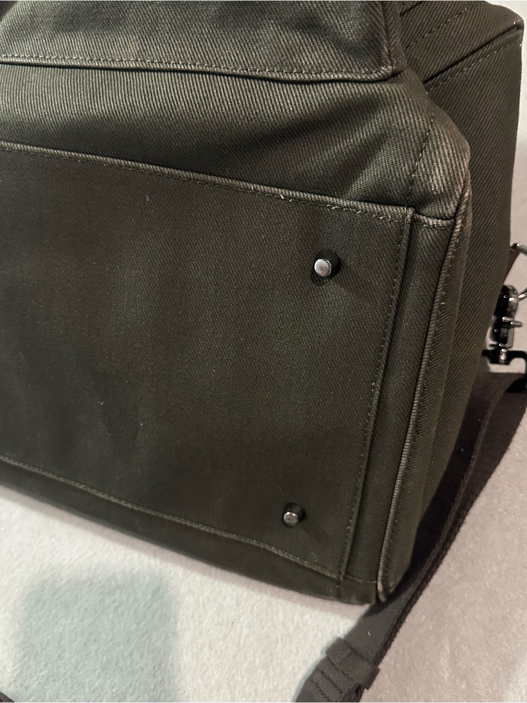 Men’s Olive Canvas Duffel With Brown Leather Accents — image 6 of 8